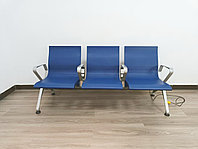 «Скамья СT-3 Поли W9810» Скамья для зала ожидания 3-х местная (сталь) с подлокотниками