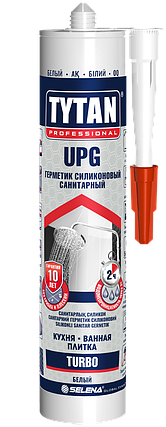 Герметик силиконовый санитарный Tytan Professional UPG TURBO прозрачный, 280 мл, фото 1