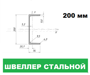 Швеллер стальной 20
