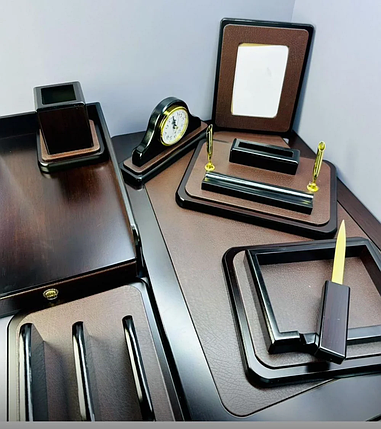 Набор настольный 9 предметов, дерево, красное дерево/черный, фото 1