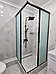 Душевое ограждение кабина из каленного стекла 8мм,  с раздвижными дверями купэ. Матовое, фурнитура черная., фото 2