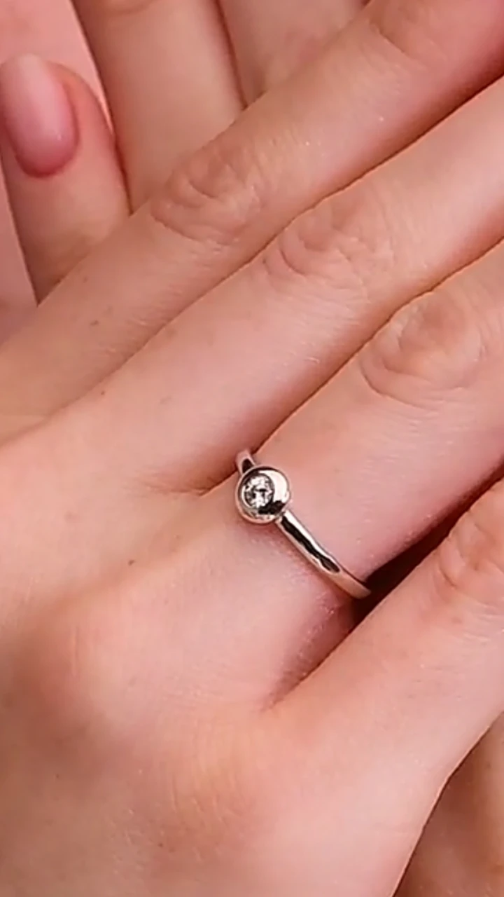 Кольцо с фианитом / 17 размер ( пр. Абая 141 ), фото 1