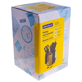 Настольный набор OfficeSpace "Витраж", 11 предметов, вращающийся черный/цветной Код товара: 025-205594 1/36