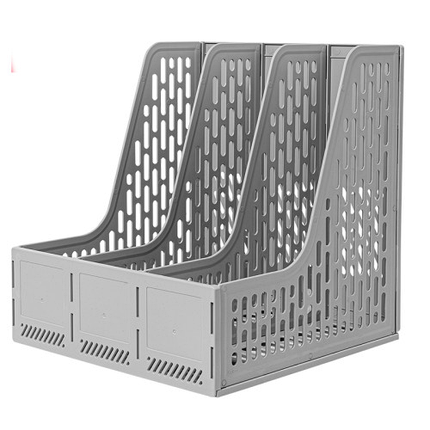 Лоток вертикальный DELI "E9843", 3 отделения, серый, фото 1