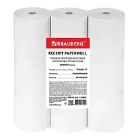 Чековая лента ТЕРМОБУМАГА 80 мм (диаметр 72 мм, длина 80 м, втулка 12 мм) КОМПЛЕКТ 9 шт., BRAUBERG, 110888