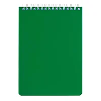 Блокнот А5 146х205 мм, 60 л., гребень, перфорация на отрыв, лакированный, BRAUBERG, Зеленый, 111272