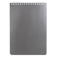 Блокнот А5 146х205 мм, 60 л., гребень, перфорация на отрыв, лакированный, BRAUBERG, "Серебро", 111273