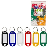 Бирки для ключей КОМПЛЕКТ 100 шт., длина 50 мм, инфо-окно 30х15 мм, АССОРТИ, STAFF, 237493