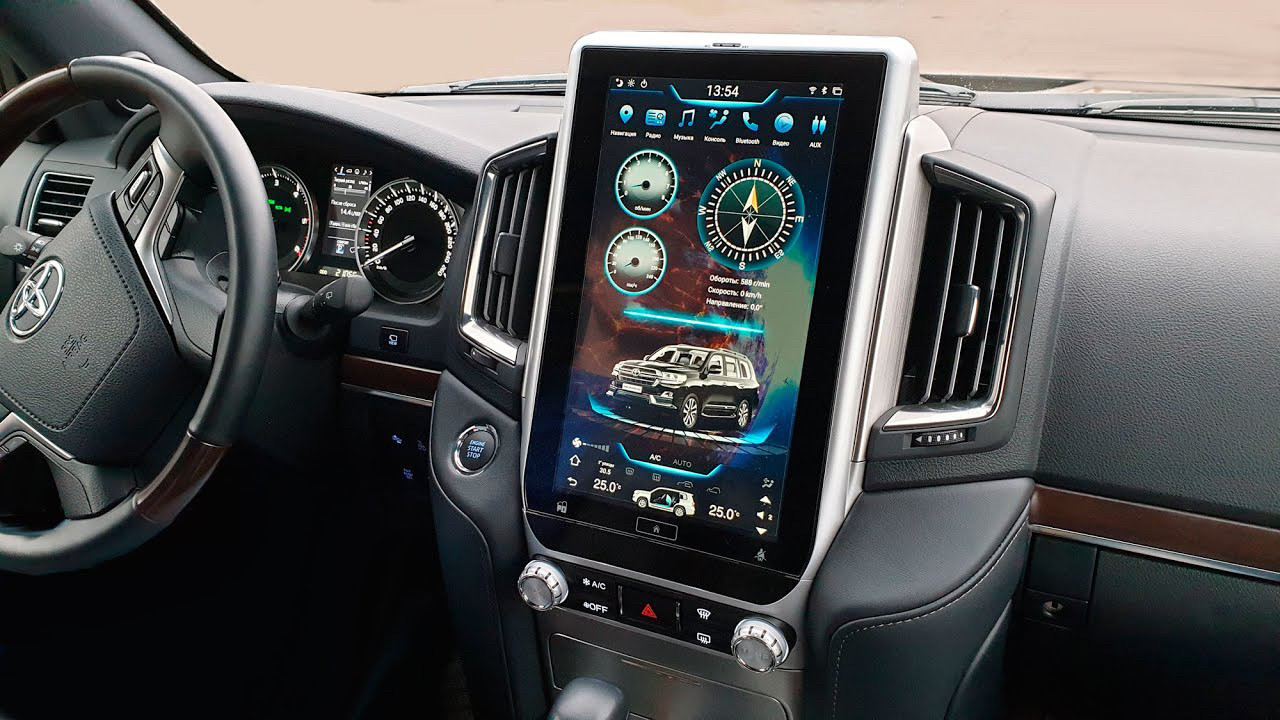 Магнитола тесла монитор для Toyota Land Cruiser 200
