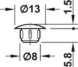 Заглушка D 8 мм, белая, фото 2
