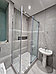 Душевая перегородка с сдвижной дверью из закалённого стекла толщиной 8 мм. Стекло — прозрачное, фурнитура —хром, фото 9
