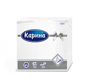 Салфетка Карина "Евро" 2сл 33х33 бел.
