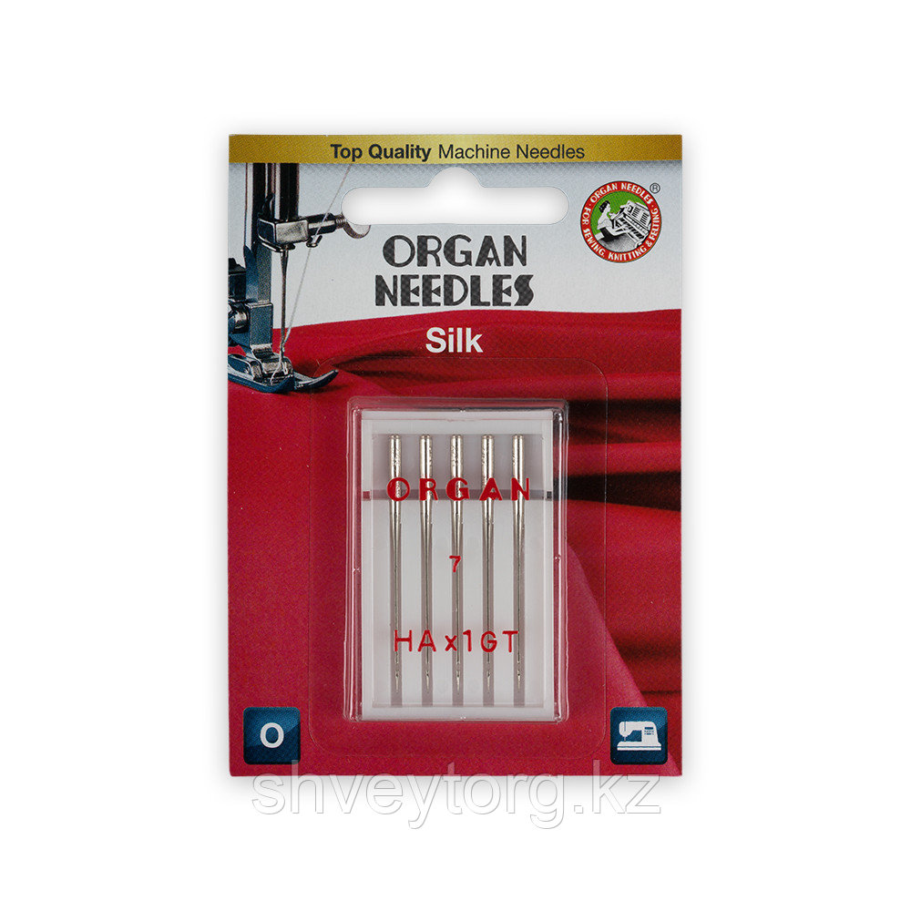 Иглы для шёлка, шифона и бархата ORGAN SILK HAX1GT №55 (5 шт) (Блистер), фото 1