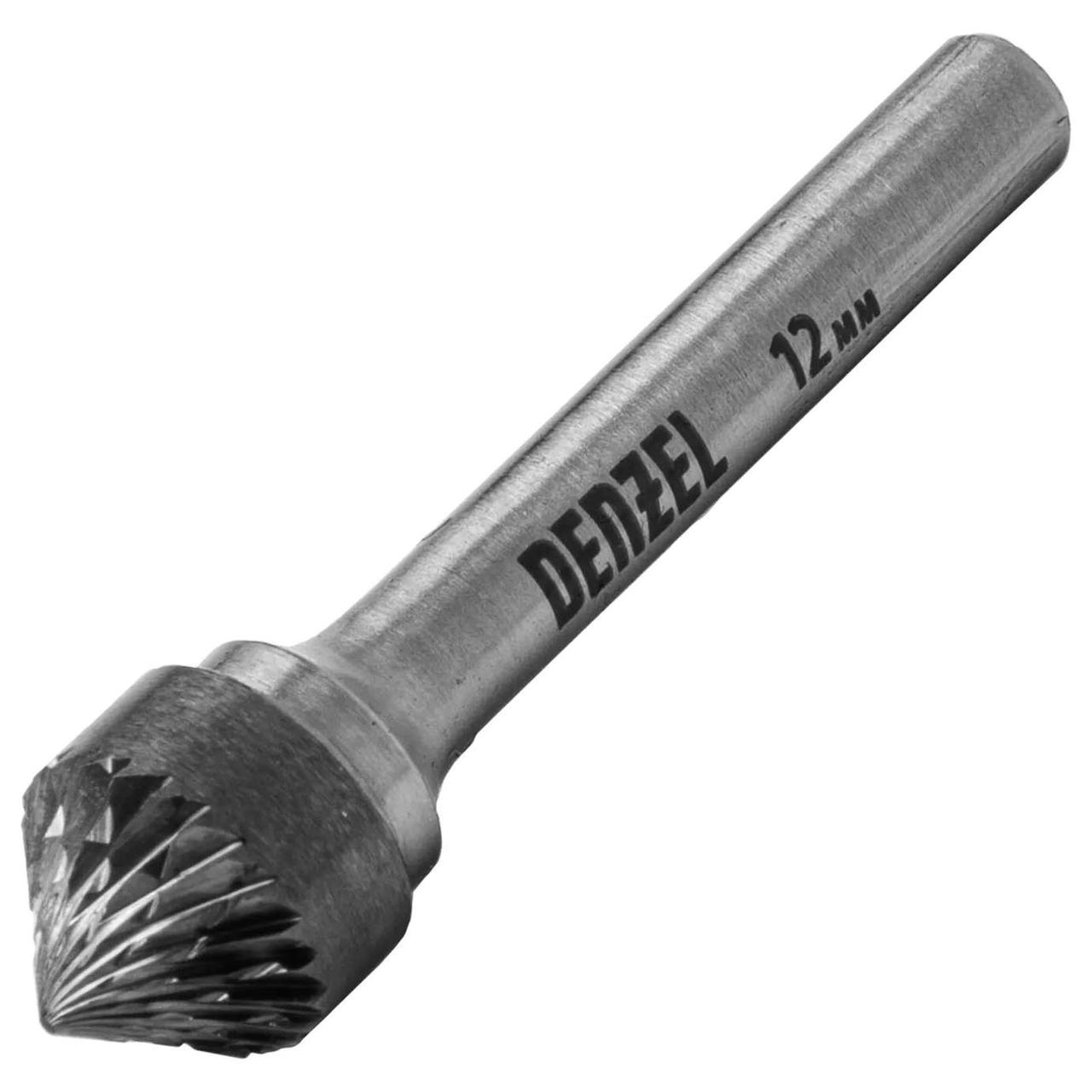 Борфреза по металлу твердосплавная Denzel тип K 90 град. 12мм 72058, фото 1