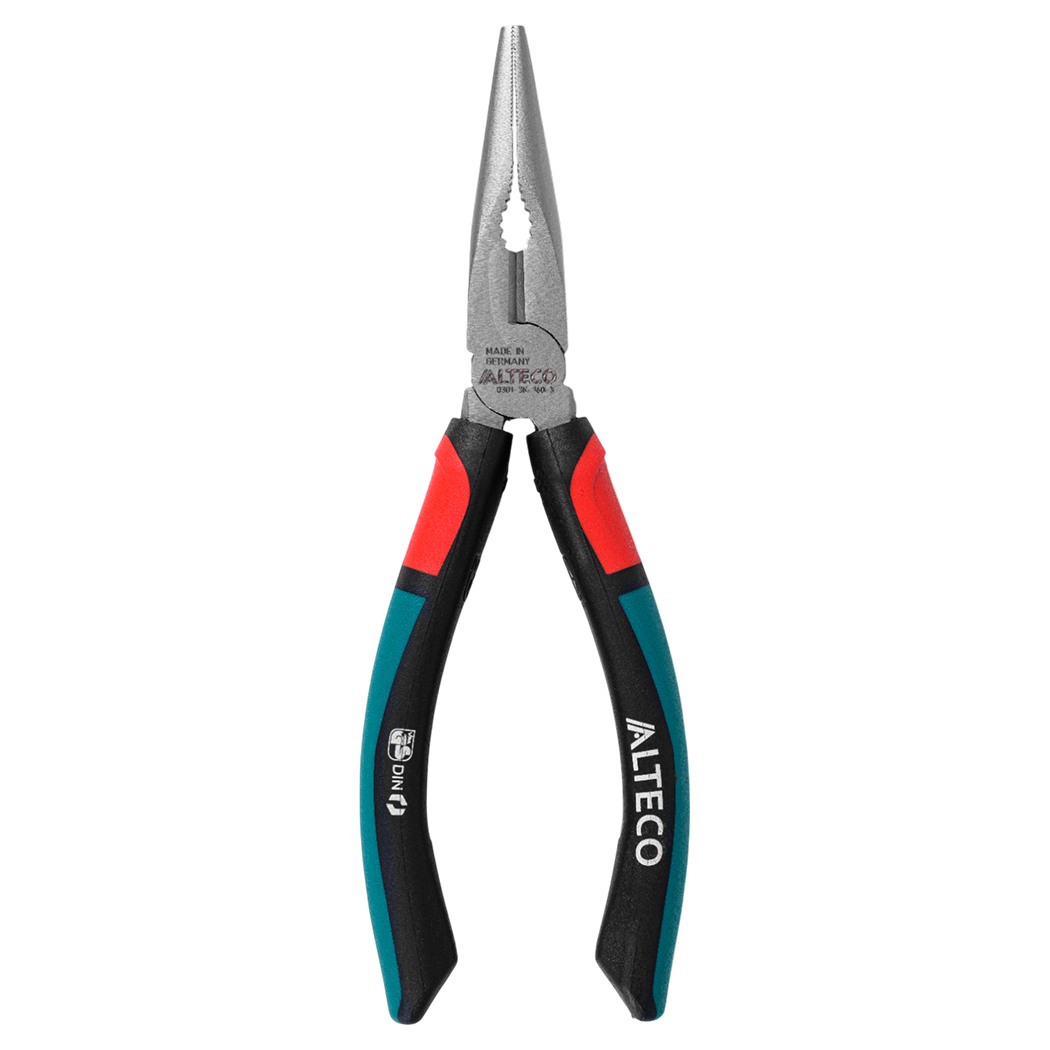 Длинногубцы прямые 160 мм, 3К рукоятка ALTECO Industrial 0301-3K-160-X, фото 1