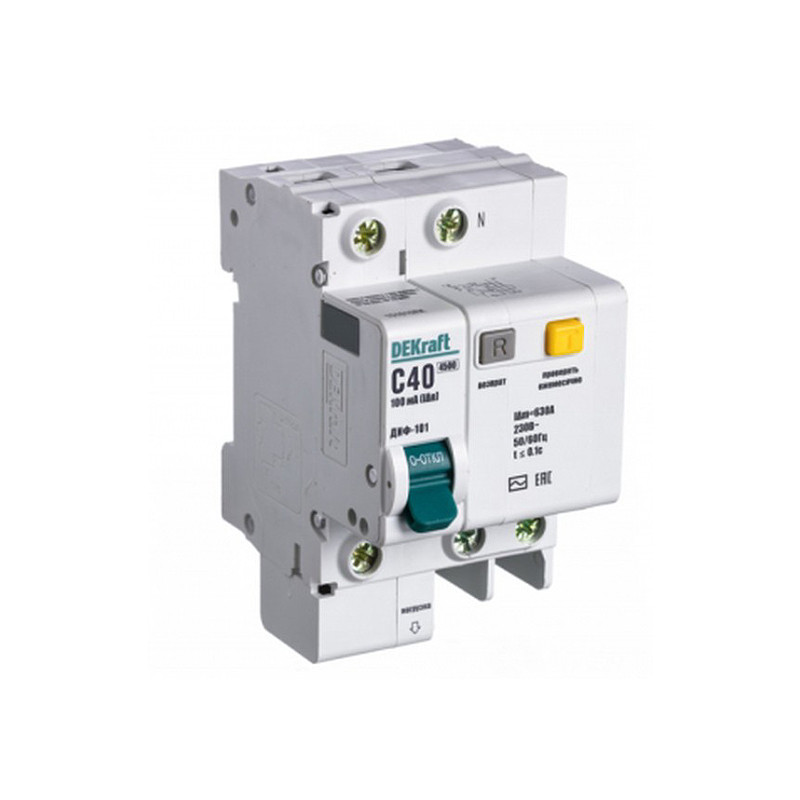 АВДТ (АД12) 1P+N 40А 30мА DEKraft