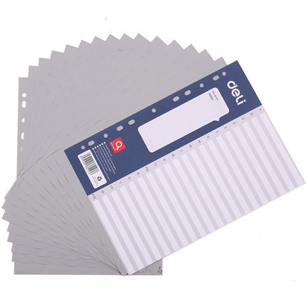 Разделитель пластиковый DELI, A-Z, А4, 20 листов, серый, фото 2