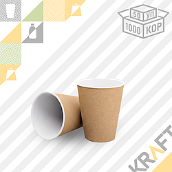 Бумажный стакан 1сл. КРАФТ 250мл (8 OZ / D80) (50/1000)