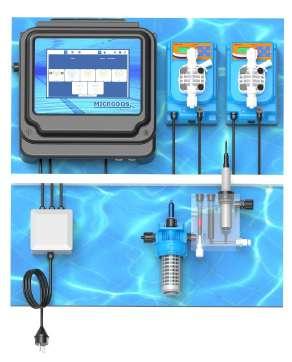 Станция дозирования POOLTEC HOME PH/CL с амперометрической ячейкой и двумя соленоидными насосами ME3 mA до 500 м3 бассейна, фото 1