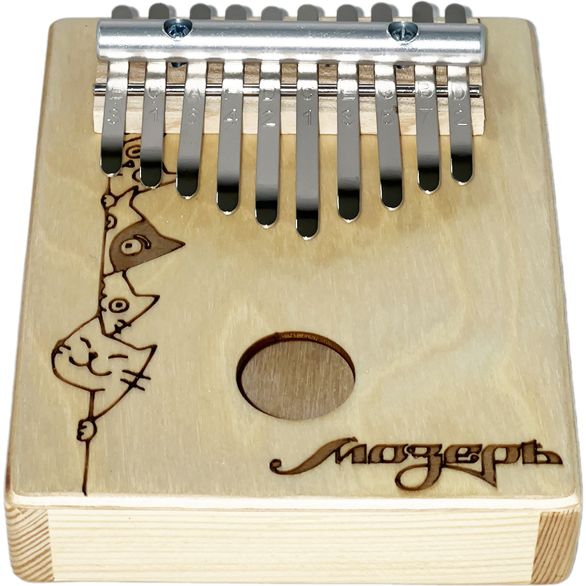 Калимба, резонаторная, 10 язычков, прямоугольная, Мозеръ KMKr-1-NAT-NEW, фото 1