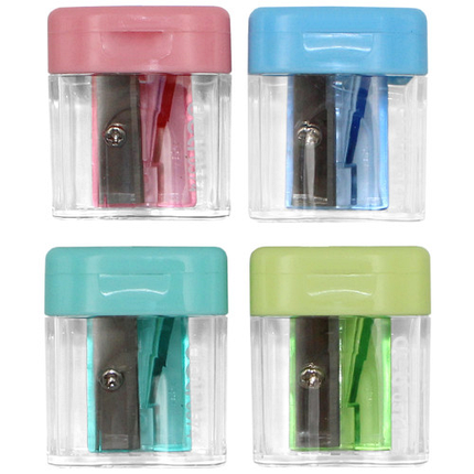 Точилка DELI "Comiko", пластиковая, 1 отверстие, с контейнером, ассорти, фото 2