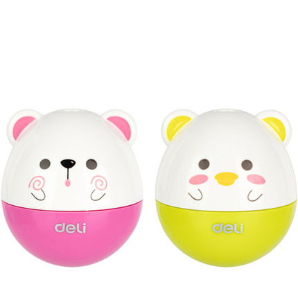 Точилка DELI "Magic Zoo" неваляшка, пластиковая, 1 отверстие, с контейнером, ассорти, фото 1