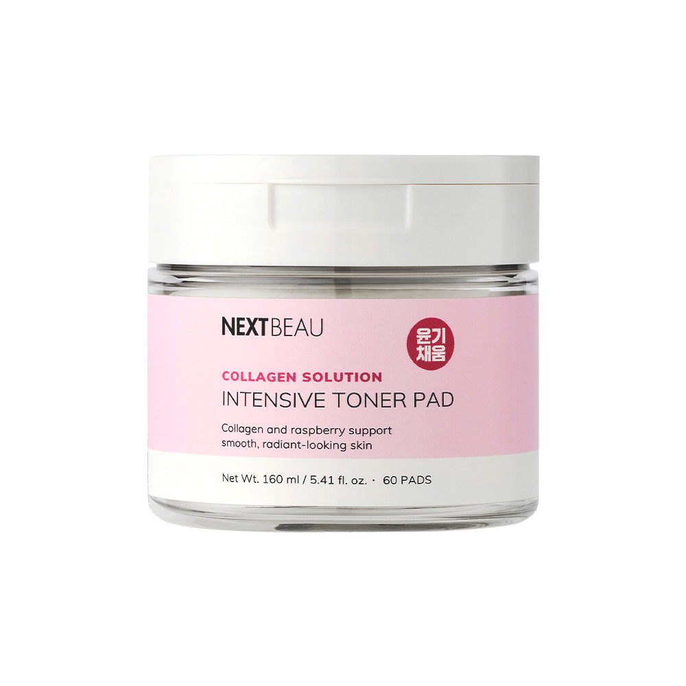 Тонер-ПЭДы для лица NEXTBEAU COLLAGEN SOLUTION INTENSIVE TONER PAD с Коллагеном 60шт/160мл