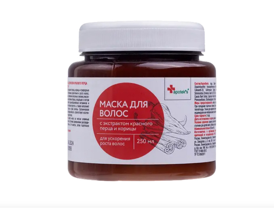 Apotek's Маска для волос с экстрактом красного перца и корицы 250 мл, фото 1