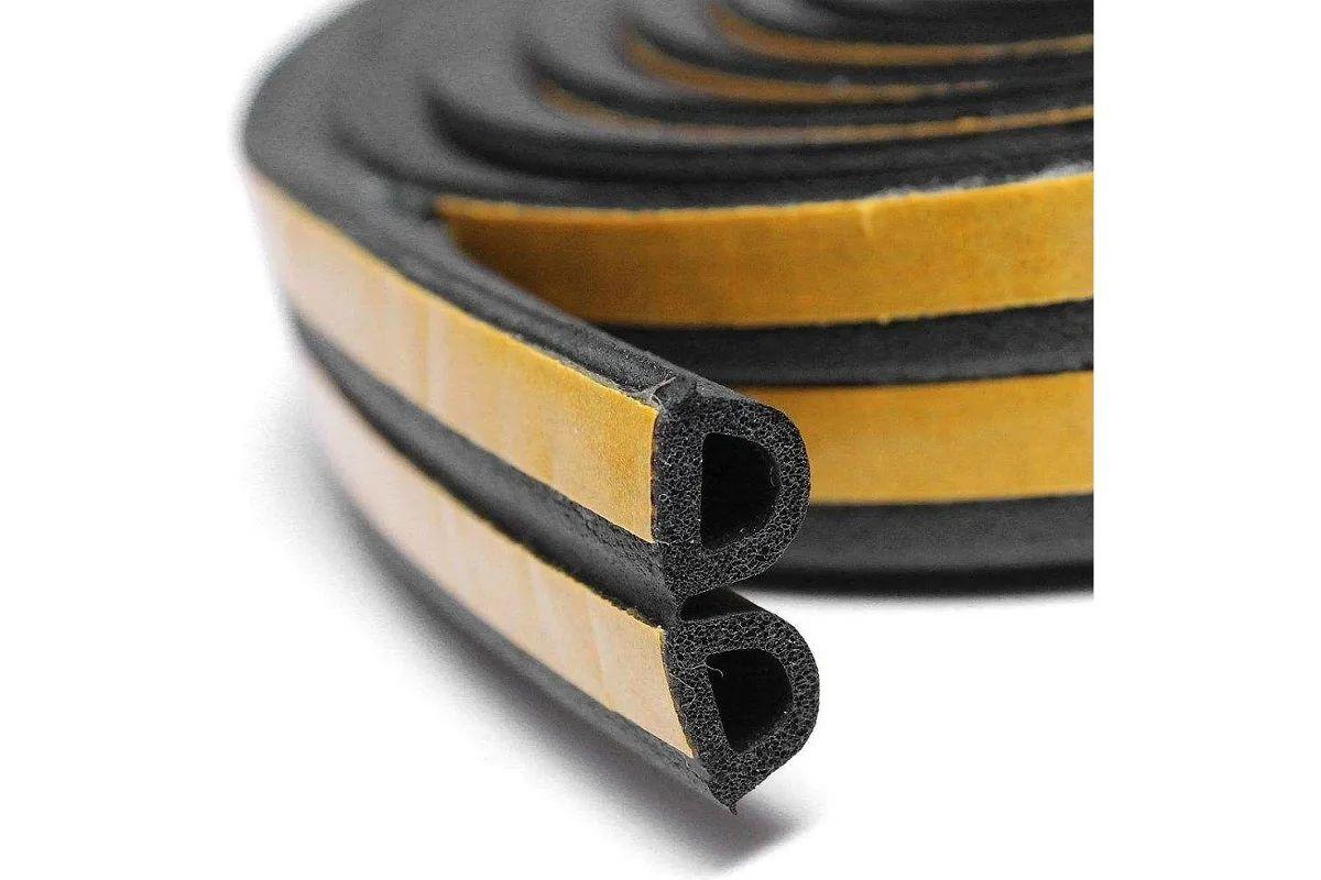 Уплотнитель D черный INDUSTRIAL 12 х 10мм х 50м ZOOM, фото 1