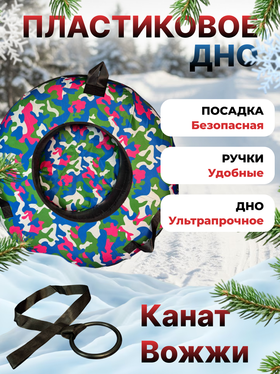 Тюбинги (Ватрушки) Дно гибкий пластик 80 СМ, фото 1