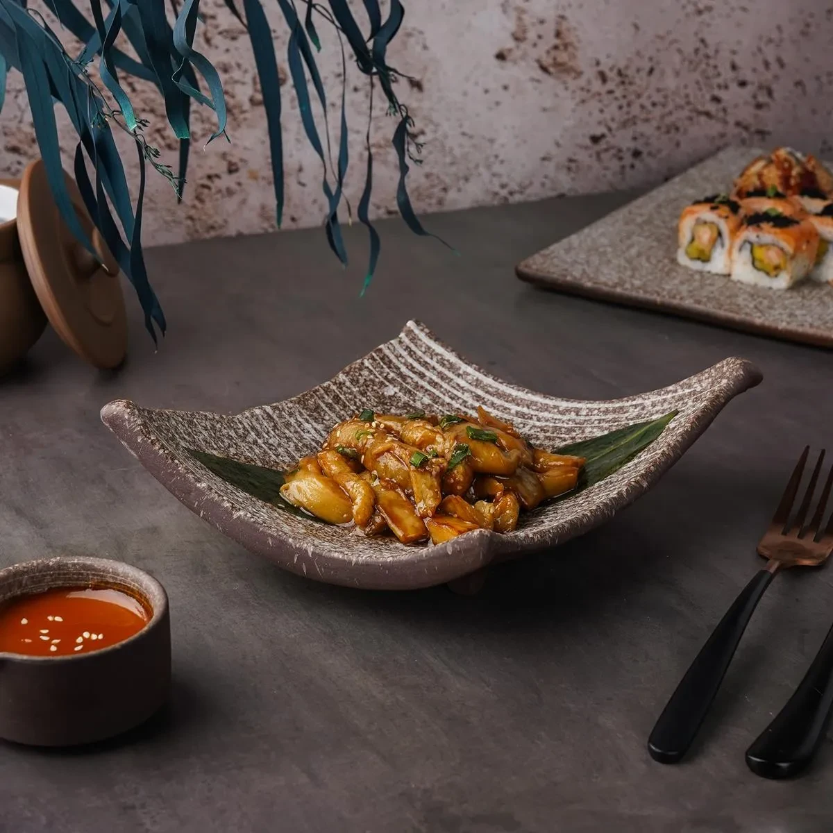 Блюдо для подачи прямоугольное фигурное 19,5*17*7см Untouched Taiga (81221932) P.L. Proff Cuisine, фото 1