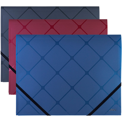 Папка на резинках DELI "Cube", A4 пластиковая, 450 мкм, ассорти, фото 1