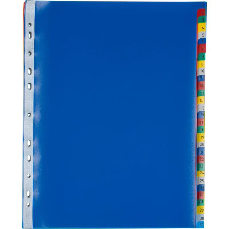 Разделитель листов 1-31,цв.пласт, А4