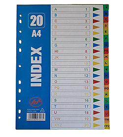 Разделитель N003, А4, цветной, с буквами A-Z