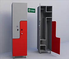 Шкаф для раздевалки Z-образный 3