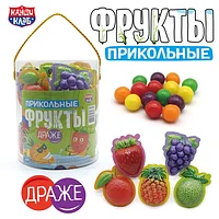 Сахарное драже с хрустящей начинкой "Прикольные фрукты" ассорти, 12 г, КАНДИ КЛАБ