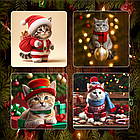 Набор новогодних магнитов “Котята” (12 шт, 7×7 см), фото 2