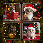 Набор новогодних магнитов “Котята” (12 шт, 7×7 см), фото 4