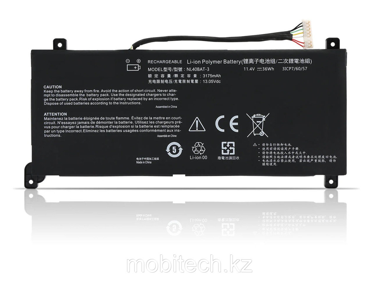 Аккумулятор Haire NL40BAT-3 11.4V 36Wh 3175mAh для NL41GU NL41LU Haier Yi 14-1S 15-M 15-1S батарея аккумулятор, фото 1