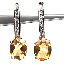 Серьги с натуральными Цитринами