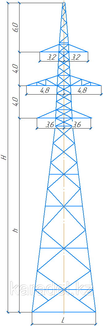 Анкерно-угловая опора 1У110-4