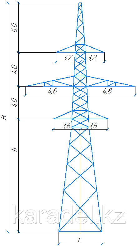 Анкерно-угловая опора 1У110-4В+5