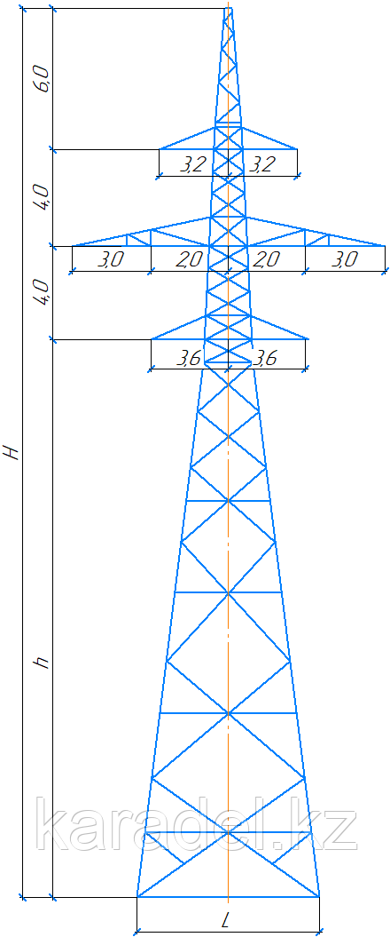 Анкерно-угловая опора 1У110-4П+5