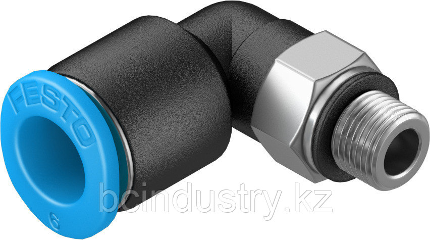 153335 Угловой штуцер с цанговым зажимом и резьбой QSML-M5-6