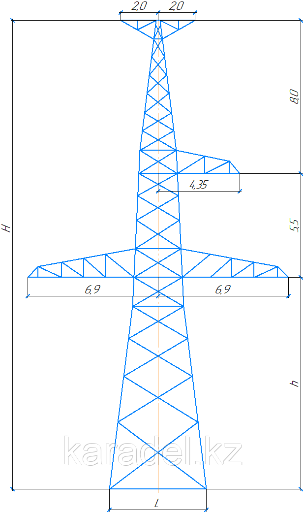 Анкерно-угловая опора 1У220-3Т