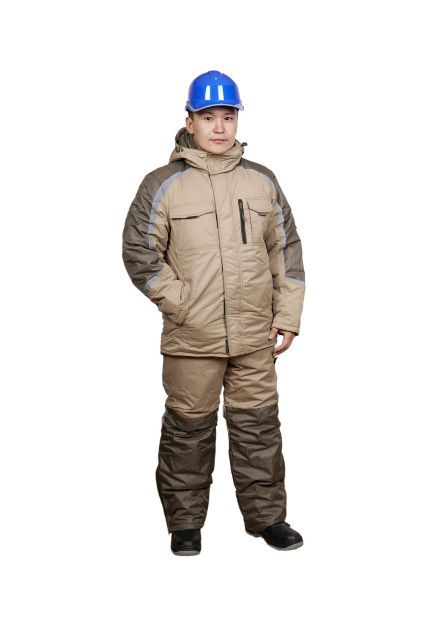 Костюм рабочий мужской зимний "Финикс" цвет бежевый/хаки., фото 1