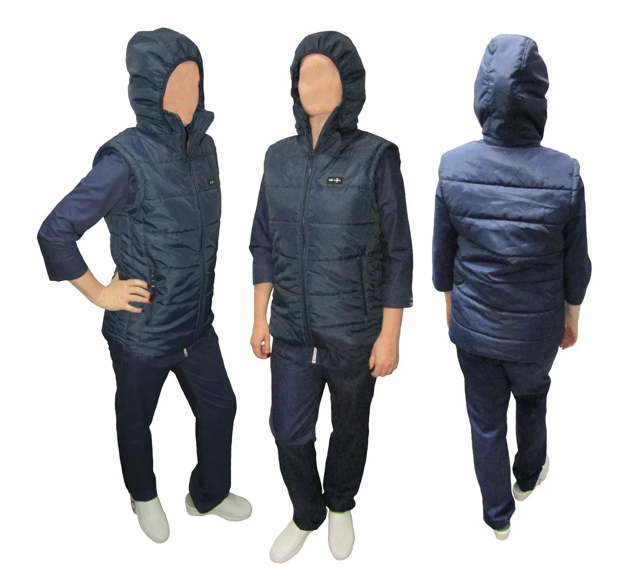 Жилет утепленный черный и темно-синий, фото 1