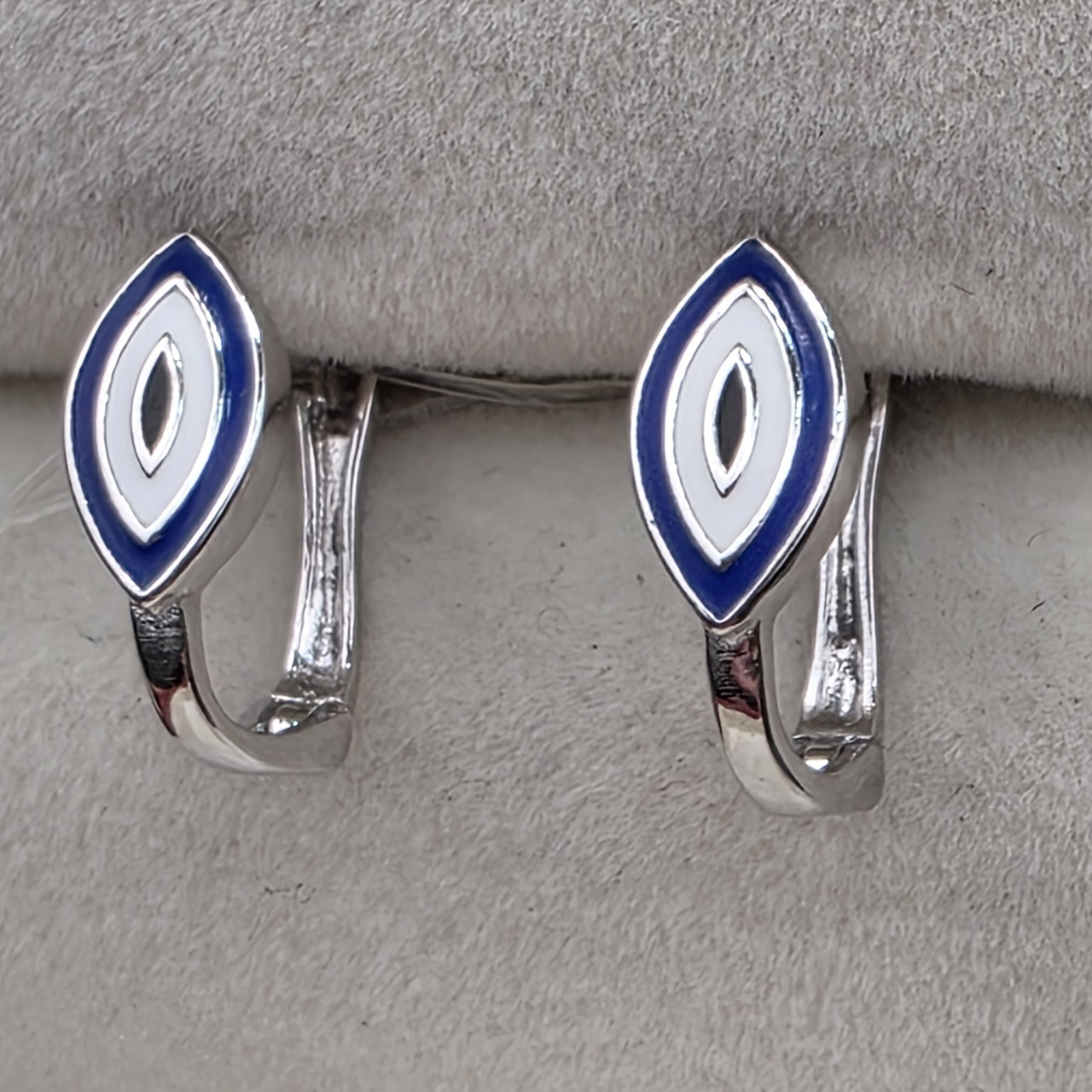 Серьги детские серебро 925пр, масса 1,17г, вставка эмаль, фото 1