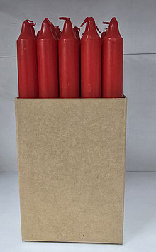 Свеча красная 24 см, ,время горения 3-4 часа