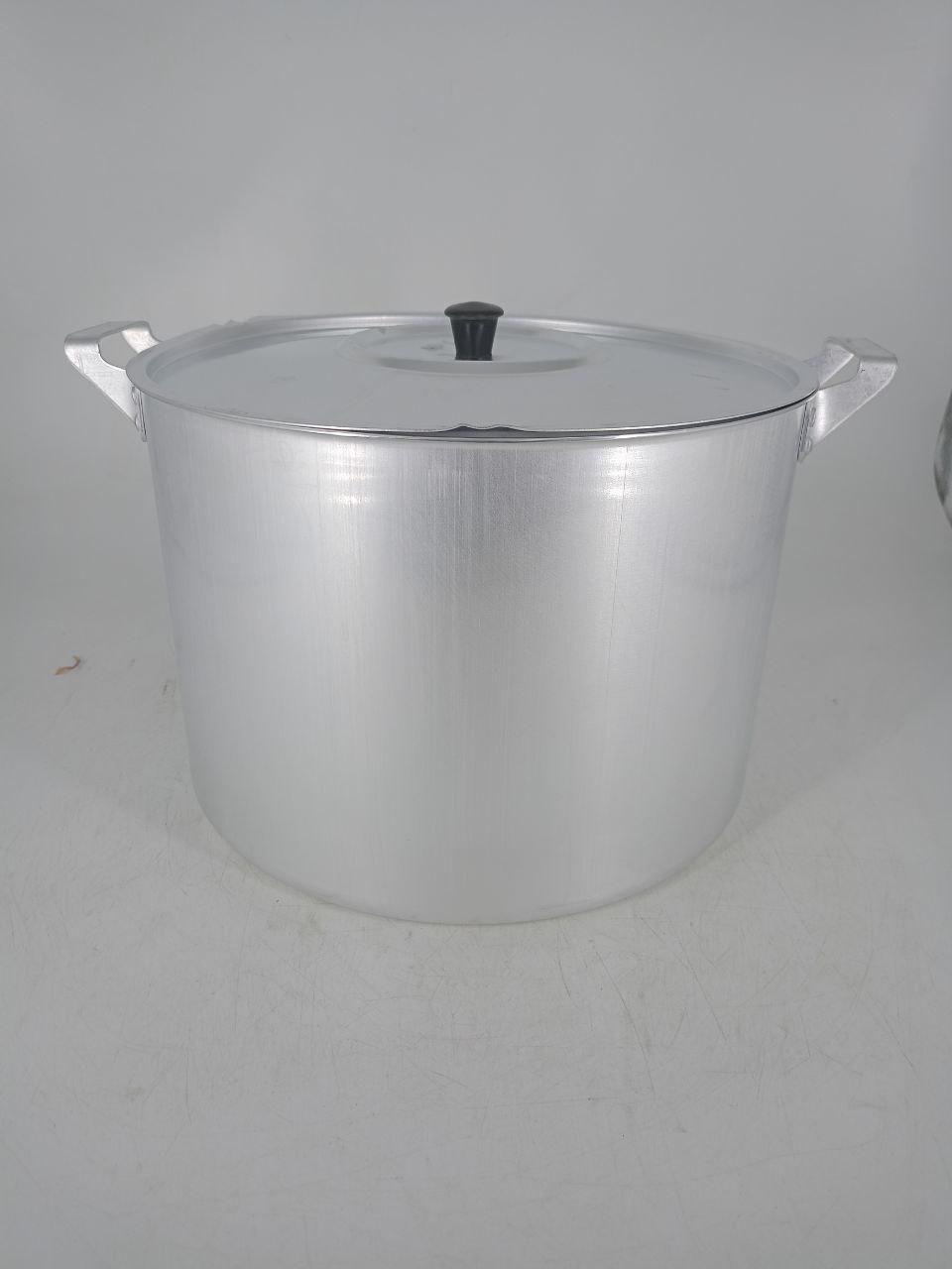 Уценка 25-1907 Кастрюля алюминиевая Демидовский завод МТ-085, 10 л, с крышкой, матовая, фото 1